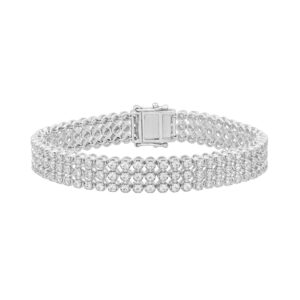 LADIES BRACELET 5CT ROUND DIAMOND 14K WHITE GOLD