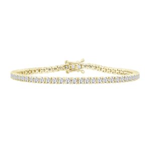 LADIES BRACELET 6CT ROUND DIAMOND 14K YELLOW GOLD