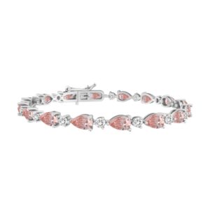 LADIES BRACELET 9 1/2CT ROUND/PEAR DIAMOND 14K WHITE/ROSE GOLD