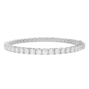 LADIES TENNIS BRACELET 5 1/2CT ROUND DIAMOND 14K WHITE GOLD