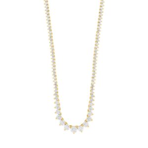 LADIES NECKLACE 7CT ROUND DIAMOND 14K YELLOW GOLD