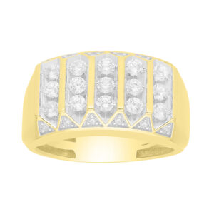 MEN'S RING 1.00CT ROUND DIAMOND 10K YELLOW GOLD