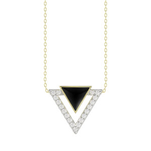 LADIES PENDANT WITH CHAIN 0.25CT ROUND DIAMOND 14K YELLOW GOLD