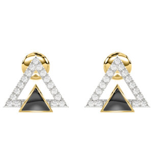 LADIES EARRINGS 0.25CT ROUND DIAMOND 14K YELLOW GOLD