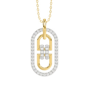 LADIES PENDANT 0.25CT ROUND DIAMOND 14K YELLOW GOLD