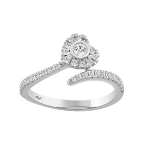 LADIES RING 0.33CT ROUND DIAMOND 14K WHITE GOLD