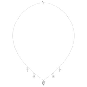 14K WHITE GOLD 3 1/2CT PEAR/HEXAGON/LOZENGE DIAMOND LADIES NECKLACE