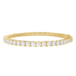 LADIES TENNIS BRACELET 5 5/8CT ROUND DIAMOND 14K YELLOW GOLD
