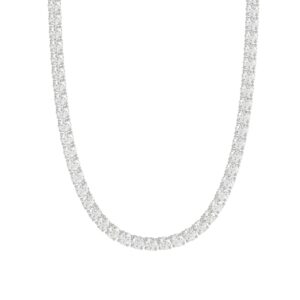 14K WHITE GOLD 19 7/8CT 22" ROUND DIAMOND LADIES TENNIS NECKLACE