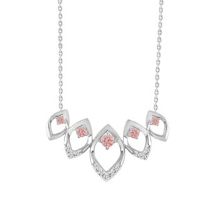 LADIES NECKLACE 1/2CT ROUND DIAMOND 14K WHITE GOLD