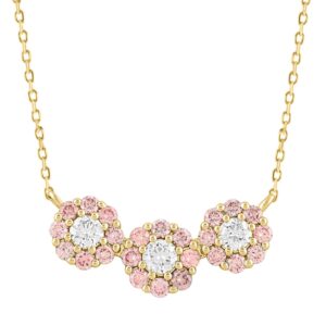 LADIES NECKLACE 1CT ROUND DIAMOND 14K YELLOW GOLD (CENTER STONE ROUND DIAMOND 5/8CT )