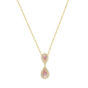 LADIES NECKLACE 2 3/4CT ROUND/PEAR DIAMOND 14K YELLOW GOLD