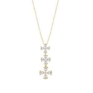 LADIES NECKLACE 2CT PEAR DIAMOND 14K YELLOW GOLD