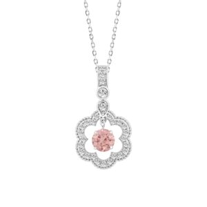 14K WHITE GOLD 3/4CT ROUND DIAMOND LADIES PENDANT WITH CHAIN