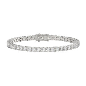 LADIES BRACELET 5CT ROUND DIAMOND 14K WHITE GOLD