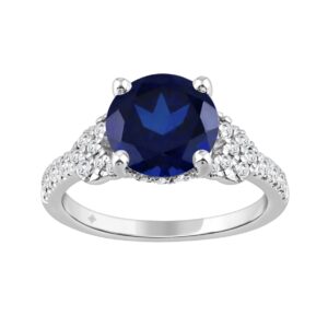 14K WHITE GOLD 3 1/2CT ROUND DIAMOND LADIES RING