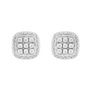 14K WHITE GOLD 3 /4CT ROUND DIAMOND MEN'S EARRINGS