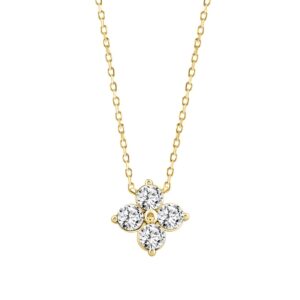 LADIES NECKLACE 1/2CT ROUND DIAMOND 18K YELLOW GOLD