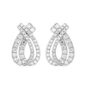 14K WHITE GOLD 2CT ROUND DIAMOND LADIES EARRINGS