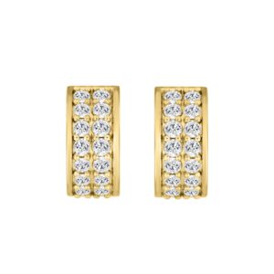 10K YELLOW GOLD 1.00CT ROUND DIAMOND HOOPS EARRINGS