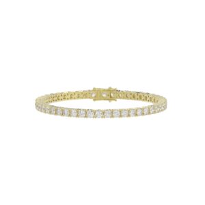 LADIES BRACELET 13CT ROUND DIAMOND 14K YELLOW GOLD