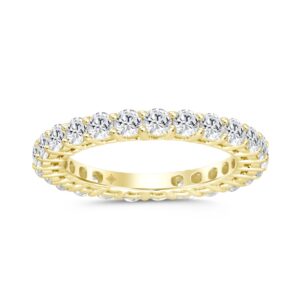 LADIES ETERNITY BAND 2.00CT ROUND DIAMOND 18K YELLOW GOLD