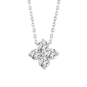LADIES PENDANT 1CT ROUND DIAMOND 14K WHITE GOLD