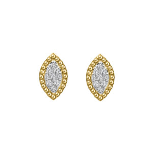 LADIES EARRINGS 0.20CT ROUND DIAMOND 14K YELLOW GOLD
