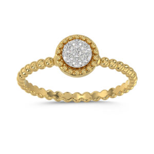 LADIES RING 0.10CT ROUND DIAMOND 14K YELLOW GOLD