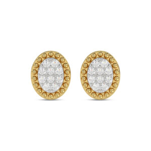 LADIES EARRINGS 0.20CT ROUND DIAMOND 14K YELLOW GOLD