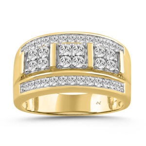 MEN'S RING 1.00CT ROUND DIAMOND 10K YELLOW GOLD