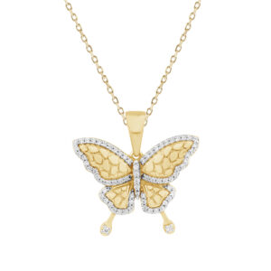 LADIES PENDANT WITH CHAIN 0.25CT ROUND DIAMOND 10K YELLOW GOLD