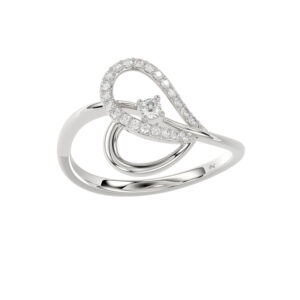 Ladies Elysian Heart Ring 0.15Ct Round Diamond Sterling Silver White � Romantic Fine Jewelry For Women