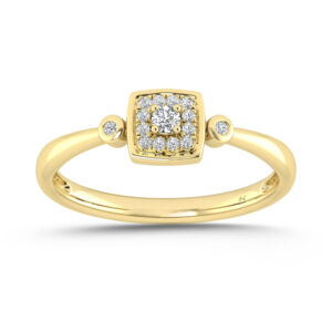 LADIES RING 0.10CT ROUND DIAMOND 10K YELLOW GOLD