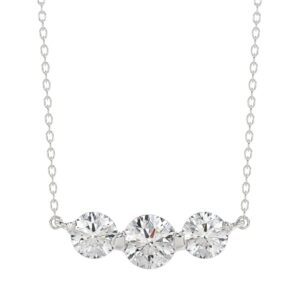 14K WHITE GOLD 3/4CT ROUND DIAMOND LADIES PENDANT WITH CHAIN