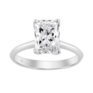 14K WHITE GOLD 2.00CT RADIANT DIAMOND LADIES SOLITAIRE RING