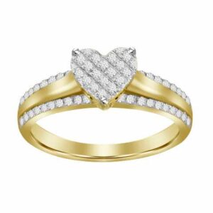 LADIES RING 0.20CT ROUND DIAMOND 10K YELLOW GOLD