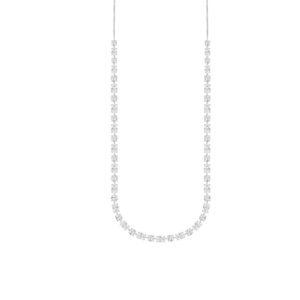 LADIES NECKLACE 20CT ROUND/OVAL DIAMOND 14K WHITE GOLD
