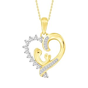 LADIES PENDANT 0.20CT ROUND DIAMOND 10K YELLOW GOLD