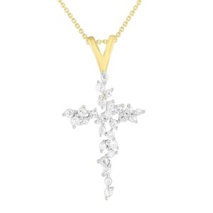 LADIES PENDANT WITH CHAIN 0.25CT ROUND DIAMOND 10K YELLOW GOLD
