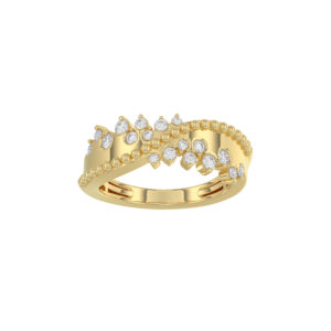 LADIES RING 0.50CT ROUND DIAMOND 14K YELLOW GOLD