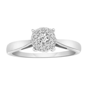 LADIES RING 0.25CT ROUND DIAMOND 14K WHITE GOLD (SI QUALITY)