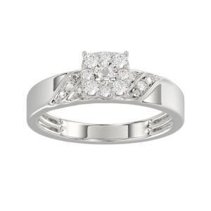Sterling Silver Diamond Trio Ring Set 0.33Ct Round Women Bridal Engagement Wedding Set Fine Jewelry Gift