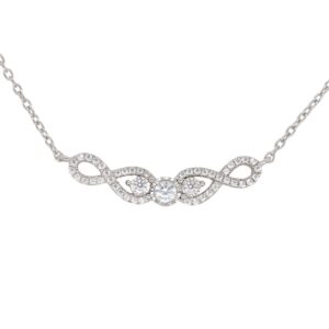 LADIES NECKLACE 0.25CT ROUND DIAMOND 10K WHITE GOLD