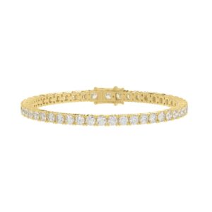 LADIES BRACELET 5CT ROUND DIAMOND 14K YELLOW GOLD