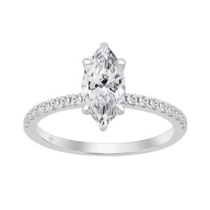 14K WHITE GOLD 1 1/4CT MARQUISE DIAMOND LADIES RING (CENTER STONE MARQUISE DIAMOND 1.00CT)