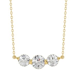 14K YELLOW GOLD 3/4CT ROUND DIAMOND LADIES PENDANT WITH CHAIN