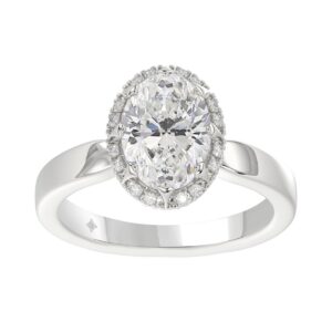 14K WHITE GOLD 2 1/4CT ROUND/OVAL DIAMOND LADIES RING