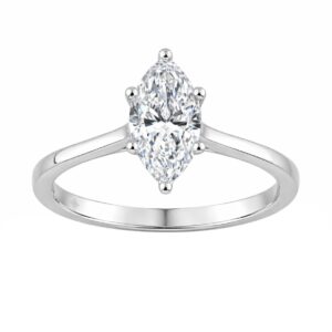 14K WHITE GOLD 1.00CT MARQUISE DIAMOND LADIES SOLITAIRE RING (CENTER STONE MARQUISE DIAMOND 1CT