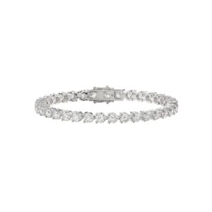 LADIES BRACELET 5CT ROUND DIAMOND 14K WHITE GOLD